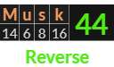 "Musk" = 44 (Reverse)