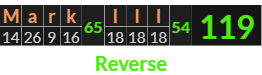 "Mark III" = 119 (Reverse)