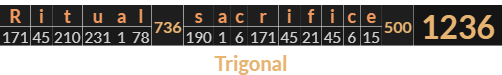 "Ritual sacrifice" = 1236 (Trigonal)