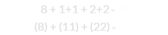 8 + 1+1 + 2+2 = 14 and (8) + (11) + (22) = 41