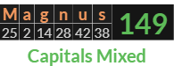 "Magnus" = 149 (Capitals Mixed)