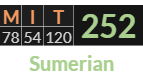 "MIT" = 252 (Sumerian)