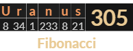 "Uranus" = 305 (Fibonacci)