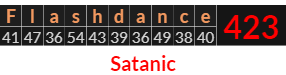 "Flashdance" = 423 (Satanic)