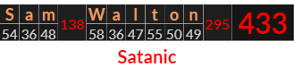 "Sam Walton" = 433 (Satanic)