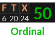 "FTX" = 50 (Ordinal)