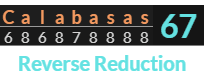 "Calabasas" = 67 (Reverse Reduction) 