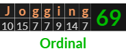 "Jogging" = 69 (Ordinal)