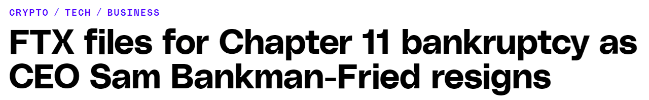 FTX files for Chapter 11 bankruptcy as CEO Sam Bankman-Fried resigns