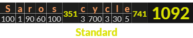 "Saros cycle" = 1092 (Standard)