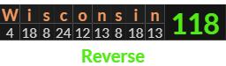 "Wisconsin" = 118 (Reverse)