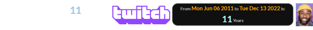tWitch died 11 years after Twitch was founded: