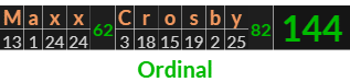 "Maxx Crosby" = 144 (Ordinal)