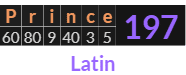 "Prince" = 197 (Latin)