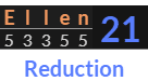 "Ellen" = 21 (Reduction)