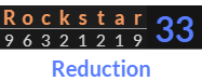 "Rockstar" = 33 (Reduction)