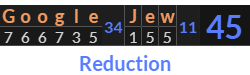 "Google Jew" = 45 (Reduction)