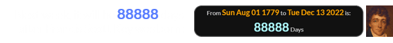 Next week, it will be 88888 days after Francis Scott Key was born: