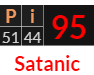 "Pi" = 95 (Satanic)