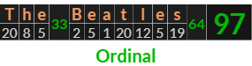 "The Beatles" = 97 (Ordinal)