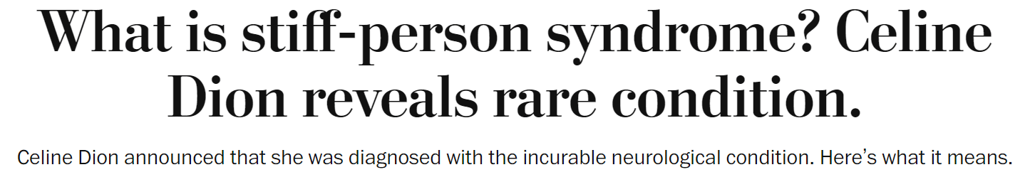 What is stiff-person syndrome? Celine Dion reveals rare condition.