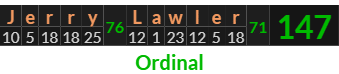 "Jerry Lawler" = 147 (Ordinal)