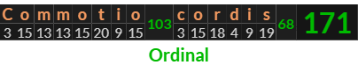 "Commotio cordis" = 171 (Ordinal)