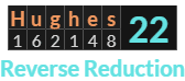 "Hughes" = 22 (Reverse Reduction)