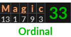"Magic" = 33 (Ordinal)