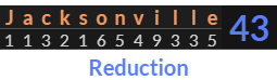 "Jacksonville" = 43 (Reduction)