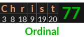 "Christ" = 77 (Ordinal)