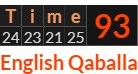 "Time" = 93 (English Qaballa)