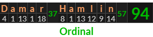 "Damar Hamlin" = 94 (Ordinal)