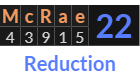 "McRae" = 22 (Reduction)