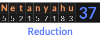 "Netanyahu" = 37 (Reduction)