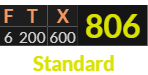 "FTX" = 806 (Standard)