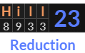 "Hill" = 23 (Reduction)