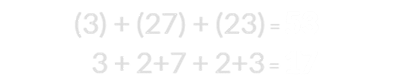 (3) + (27) + (23) = 53 and 3 + 2+7 + 2+3 = 17