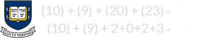 (10) + (9) + (20) + (23) = 62 and (10) + (9) + 2+0+2+3 = 26