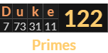 "Duke" = 122 (Primes)