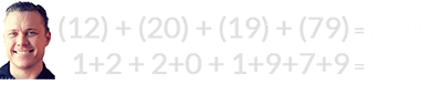(12) + (20) + (19) + (79) = 130 and 1+2 + 2+0 + 1+9+7+9 = 31
