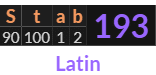 "Stab" = 193 (Latin)