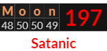 "Moon" = 197 (Satanic)