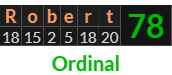 "Robert" = 78 (Ordinal)