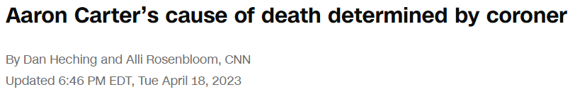 Aaron Carter’s cause of death determined by coroner