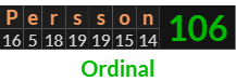 "Persson" = 106 (Ordinal)