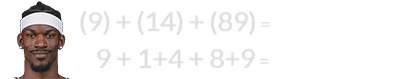 (9) + (14) + (89) = 112 and 9 + 1+4 + 8+9 = 31