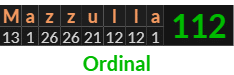 "Mazzulla" = 112 (Ordinal)