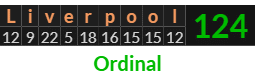 "Liverpool" = 124 (Ordinal)