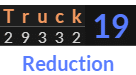 "Truck" = 19 (Reduction)